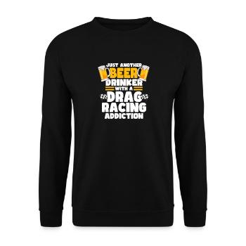 Nur ein weiterer Biertrinker mit einer Sucht nach - Unisex Pullover - Schwarz - Vorne - Alina (178cm) & Michal (187cm)