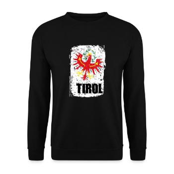 Tiroler Geschenksidee Retro Design - Unisex Pullover - Schwarz - Vorne - Alina (178cm) & Michal (187cm)