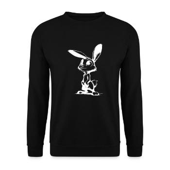 Cute rabbit with big eyes and ears - Unisex Sweatshirt - black - Front - Alina (178cm) & Michal (187cm)