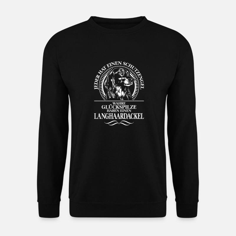LANGHAARDACKEL Schutzengel Hundespruch WILSIGNS - Unisex Pullover - Schwarz