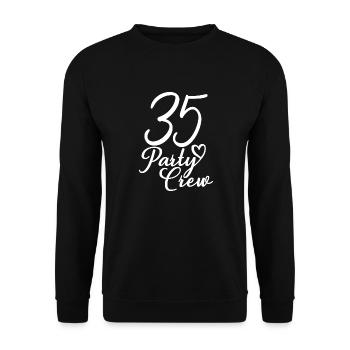 35 Party Crew 35. Geburtstag 35 Jahre alt - Unisex Pullover - Schwarz - Vorne - Alina (178cm) & Michal (187cm)