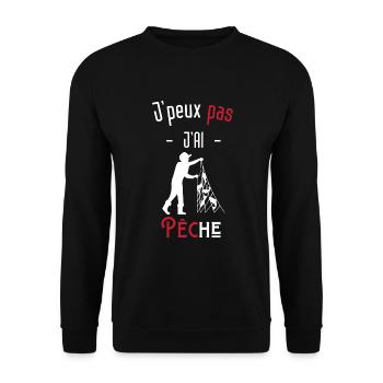 j'peux pas j'ai pêche - Sweat-shirt Unisexe - noir - Devant - Alina (178cm) & Michal (187cm)