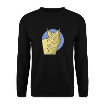Mature lynx with a beautiful cat face - Unisex Sweatshirt - black - Front - Alina (178cm) & Michal (187cm)