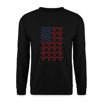Sport Us Flag Tennis - Unisex Pullover - Schwarz - Vorne - Alina (178cm) & Michal (187cm)