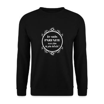 Je suis parfaite en blanc - Sweat-shirt Unisexe - noir - Devant - Alina (178cm) & Michal (187cm)