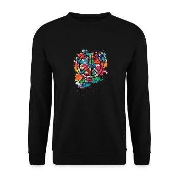 Peace & Freedom - Unisex Sweatshirt - black - Front - Alina (178cm) & Michal (187cm)