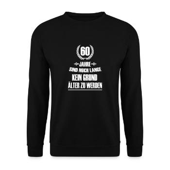60 Geburtstag - Unisex Pullover - Schwarz - Vorne - Alina (178cm) & Michal (187cm)