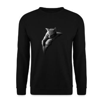 MOONCAT 2 (Choose black) - Unisex Sweatshirt - black - Front - Alina (178cm) & Michal (187cm)