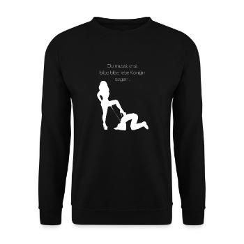 Königin - Unisex Pullover - Schwarz - Vorne - Alina (178cm) & Michal (187cm)