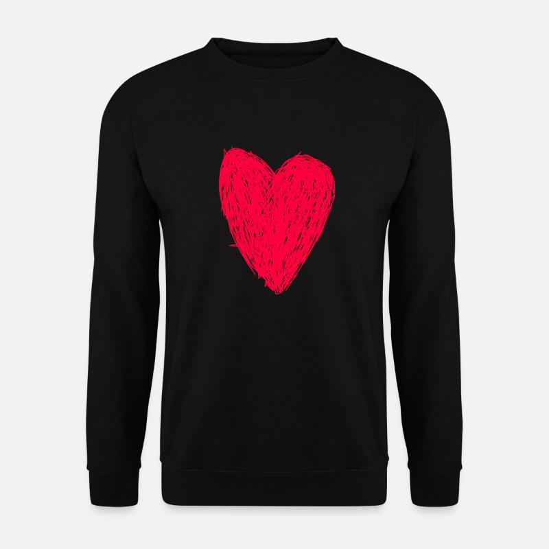 Rotes Herz - Unisex Pullover - Schwarz