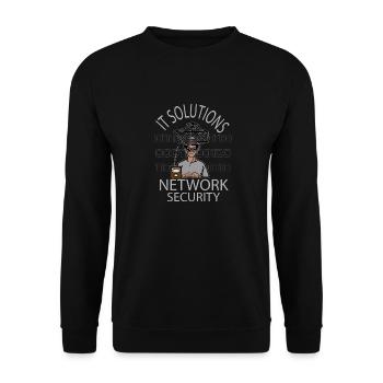 Network Security - IT - Computer - Netzwerk - Unisex Pullover - Schwarz - Vorne - Alina (178cm) & Michal (187cm)