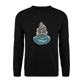 Whale ship - sailing ship - Unisex Sweatshirt - black - Front - Alina (178cm) & Michal (187cm)