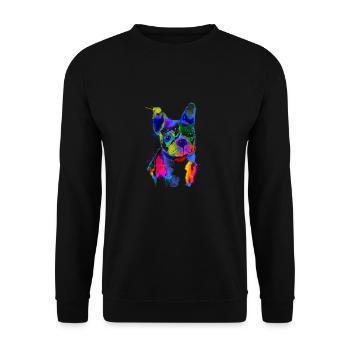 Bouledogue Français I Le chien coloré - Sweat-shirt Unisexe - noir - Devant - Alina (178cm) & Michal (187cm)