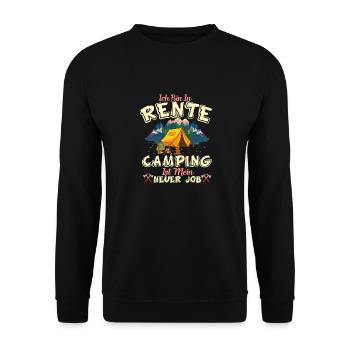 Campen Camper Camping Rente Pension Zelt Geschenk - Unisex Pullover - Schwarz - Vorne - Alina (178cm) & Michal (187cm)