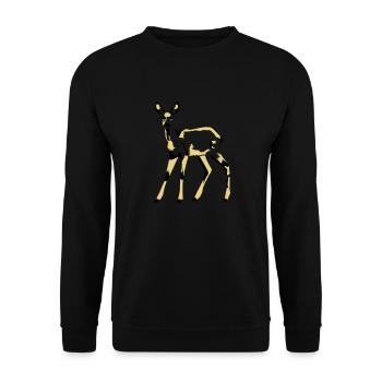 le cerf - Sweat-shirt Unisexe - noir - Devant - Alina (178cm) & Michal (187cm)