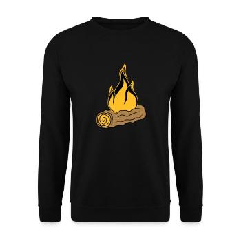 holz ast wald baum stamm holzscheid waldbrand bran - Unisex Pullover - Schwarz - Vorne - Alina (178cm) & Michal (187cm)