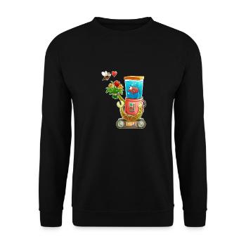 Robot in Love - Unisex Pullover - Schwarz - Vorne - Alina (178cm) & Michal (187cm)