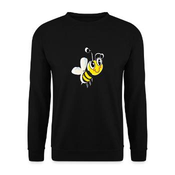 cute happy comic bee - i love bee - hoeny - Unisex Sweatshirt - black - Front - Alina (178cm) & Michal (187cm)