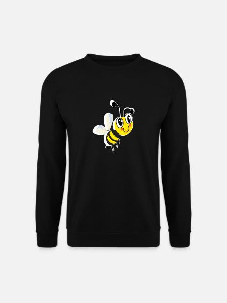 cute happy comic bee - i love bee - hoeny - Unisex Sweatshirt - black