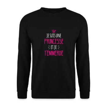 Je suis une princesse - Sweat-shirt Unisexe - noir - Devant - Alina (178cm) & Michal (187cm)