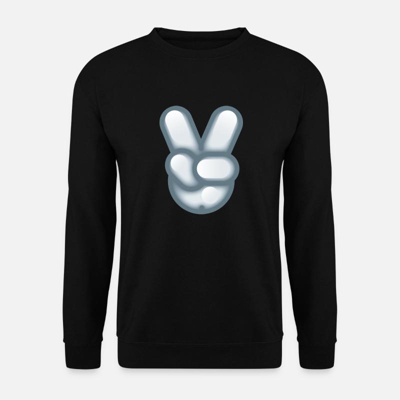 Smiley Hand Signal - Unisex Pullover - Schwarz