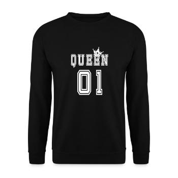 queen 01 - Unisex Pullover - Schwarz - Vorne - Alina (178cm) & Michal (187cm)