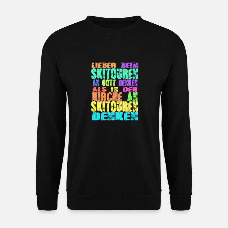 Skitouren Kirche - Unisex Pullover - Schwarz