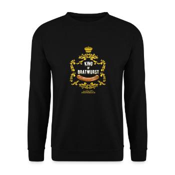 Grillen T Shirt King of Bratwurst - Unisex Pullover - Schwarz - Vorne - Alina (178cm) & Michal (187cm)