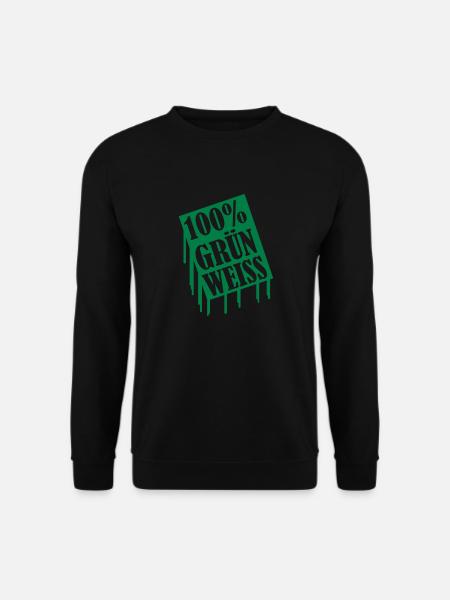 100_gruen_weiss - Unisex Pullover - Schwarz
