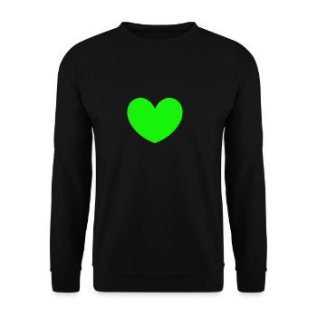 Heart green love little heart love gift - Unisex Sweatshirt - black - Front - Alina (178cm) & Michal (187cm)