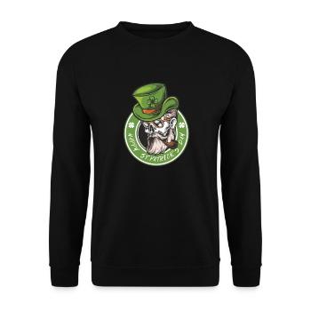 St. Patrick’s Day Hireblatt Irlandais Chemise cadeau - Sweat-shirt Unisexe - noir - Devant - Alina (178cm) & Michal (187cm)