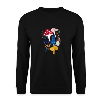 Champignon design champignon boletus chanterelle - Sweat-shirt Unisexe - noir - Devant - Alina (178cm) & Michal (187cm)
