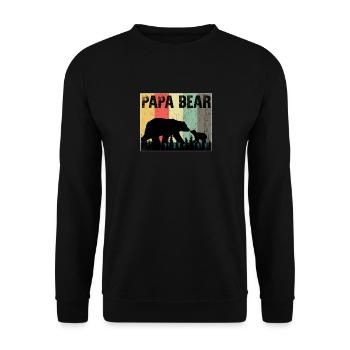 Papa Bear - Unisex Sweatshirt - black - Front - Alina (178cm) & Michal (187cm)