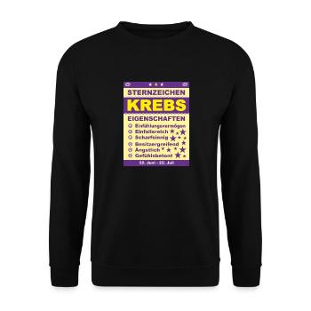 Sternzeichen Krebs - Unisex Pullover - Schwarz - Vorne - Alina (178cm) & Michal (187cm)
