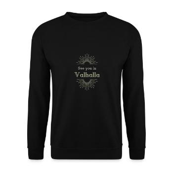 See you in Valhalla - Unisex Sweatshirt - black - Front - Alina (178cm) & Michal (187cm)