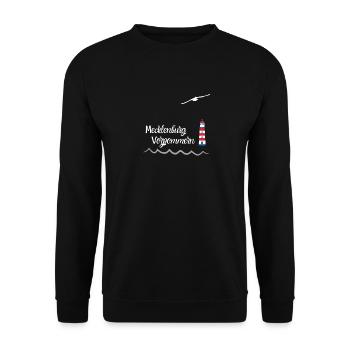 Mecklenburg Vorpommern Leuchtturm Möwe Design - Unisex Pullover - Schwarz - Vorne - Alina (178cm) & Michal (187cm)