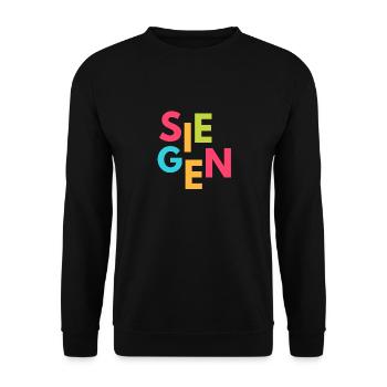Siegen - Siegerland Design aus dem Kreis Siegen - Unisex Pullover - Schwarz - Vorne - Alina (178cm) & Michal (187cm)