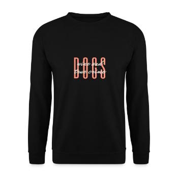 Hunde, Wein & True Crime -Licht - Unisex Pullover - Schwarz - Vorne - Alina (178cm) & Michal (187cm)