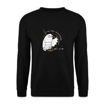 Hibou brun - I work in HR - Sweat-shirt Unisexe - noir - Devant - Alina (178cm) & Michal (187cm)