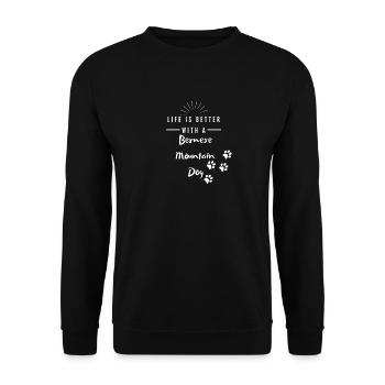 Bernese Mountain Dog - Unisex Pullover - Schwarz - Vorne - Alina (178cm) & Michal (187cm)