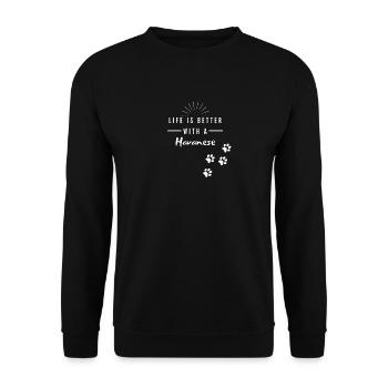 Havanese - Unisex Sweatshirt - black - Front - Alina (178cm) & Michal (187cm)
