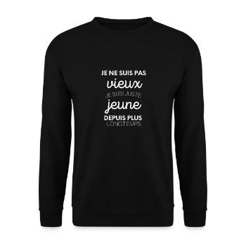 Je ne suis pas vieux - Sweat-shirt Unisexe - noir - Devant - Alina (178cm) & Michal (187cm)