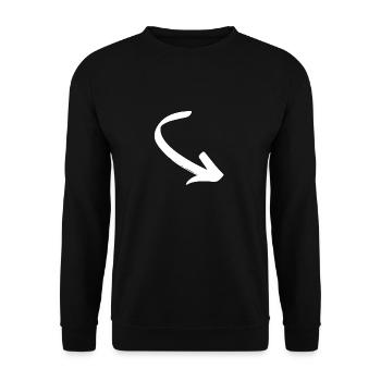 Pfeil Geschenkidee Zeichen Kreis Idee Bogen - Unisex Pullover - Schwarz - Vorne - Alina (178cm) & Michal (187cm)