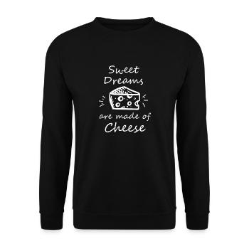 Lustiger Käse Spruch witziges Geschenk - Unisex Pullover - Schwarz - Vorne - Alina (178cm) & Michal (187cm)