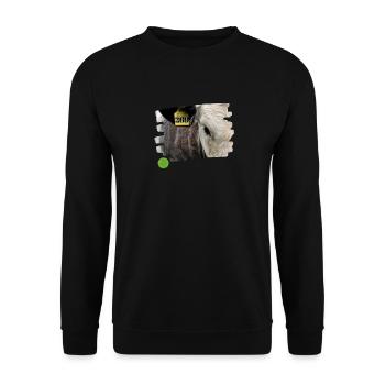 Vache : Ne regarde pas! - Sweat-shirt Unisexe - noir - Devant - Alina (178cm) & Michal (187cm)