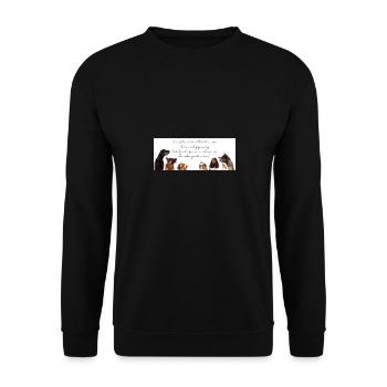 Leben mit Hund - Unisex Pullover - Schwarz - Vorne - Alina (178cm) & Michal (187cm)