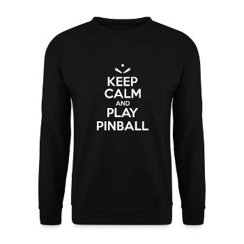 Keep calm and play pinball - pinball arcade - Unisex Sweatshirt - black - Front - Alina (178cm) & Michal (187cm)