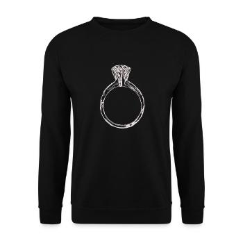 Alliance Mariages Idée cadeau Amour Idée diamant - Sweat-shirt Unisexe - noir - Devant - Alina (178cm) & Michal (187cm)