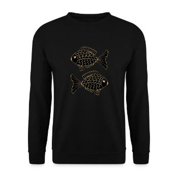 poisson - Sweat-shirt Unisexe - noir - Devant - Alina (178cm) & Michal (187cm)