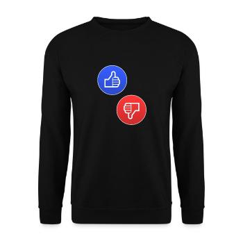 Thumbs up thumbs down Yes no Yes No Gift - Unisex Sweatshirt - black - Front - Alina (178cm) & Michal (187cm)
